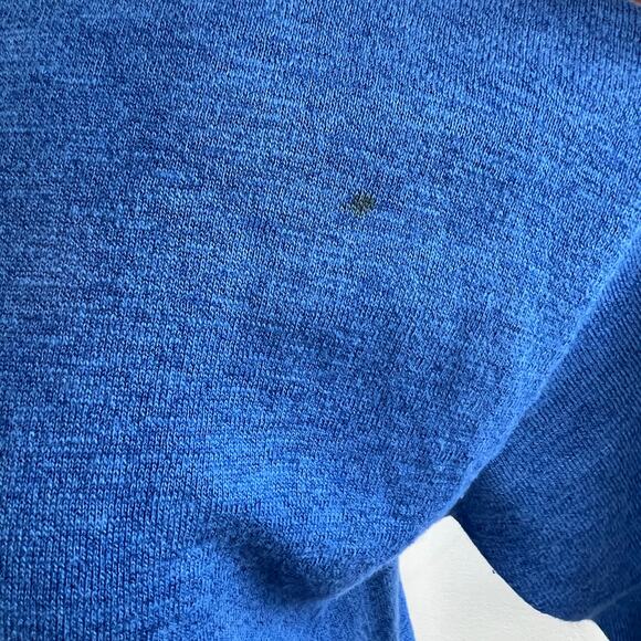 White + Warren Blue Sweater Cotton Boat Neck 3/4 Sleeve Size Small S - Picture 3 of 7